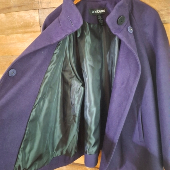 LANE BRYANT Purple Faux Wool Blend Cape Coat SZ 2X or 18/20 - Picture 6 of 9
